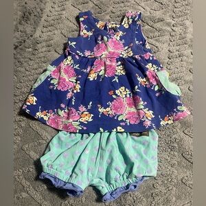 Matilda Jane Floral Blue and Mint Diaper Cover Set